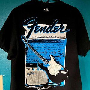 Vintage Electric Guitar Fender Stratocaster Rock Tee - Unisex Size L